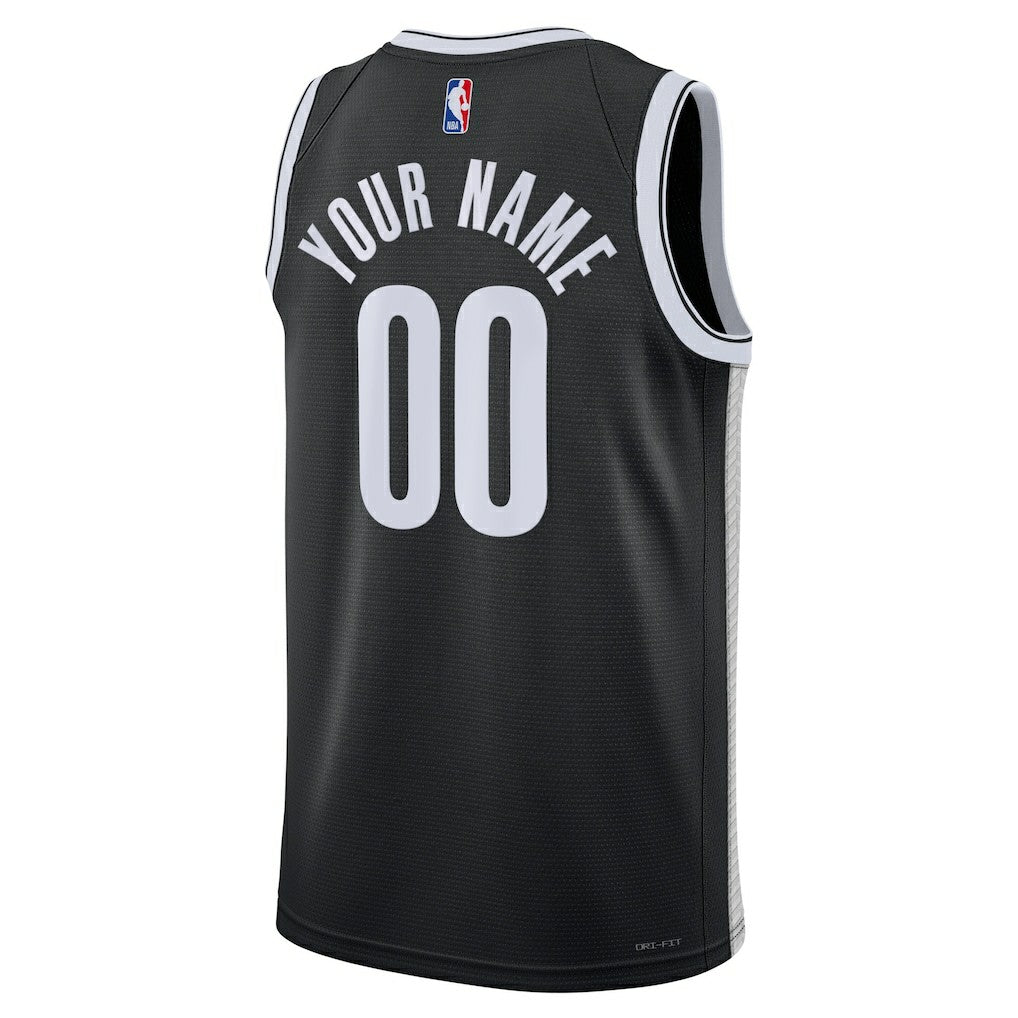 Brooklyn Nets Unisex Swingman Custom Jersey Black - Icon Edition