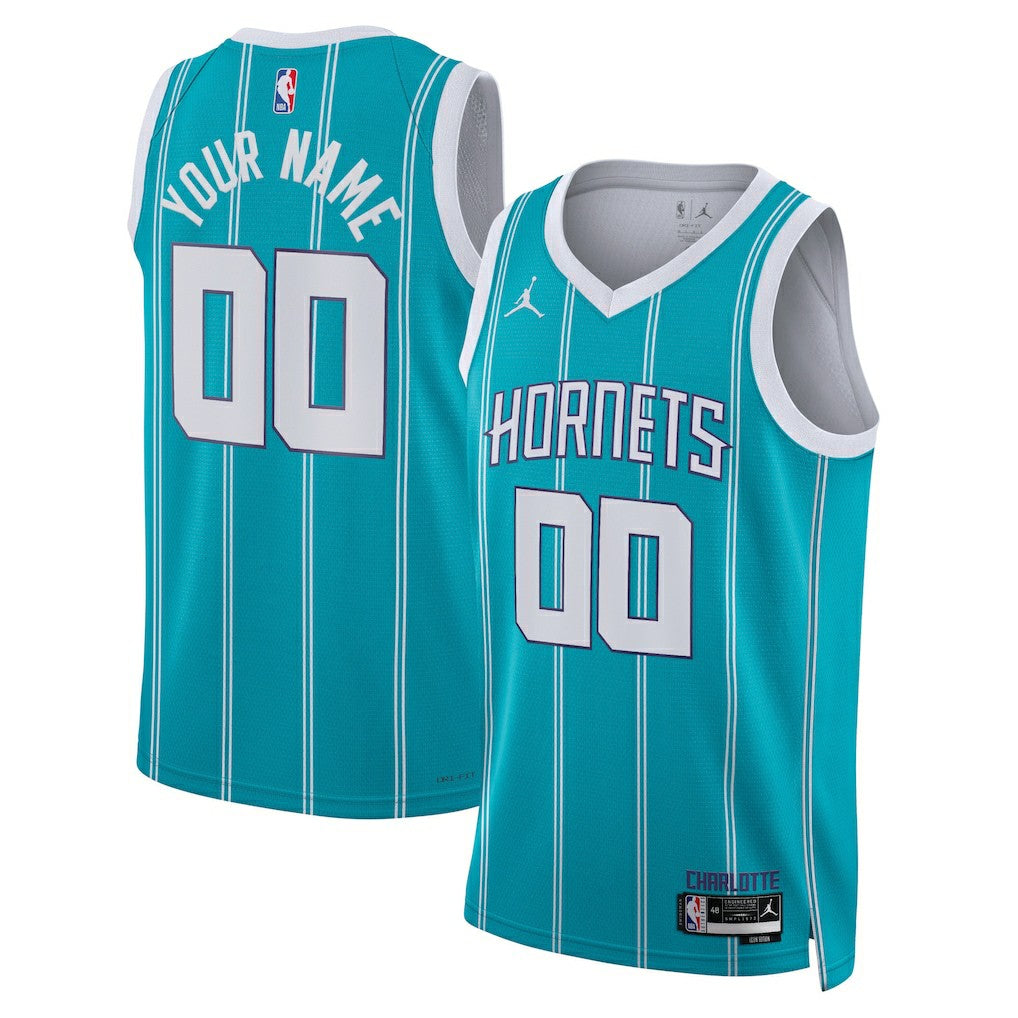 Charlotte Hornets Jordan Brand Unisex Swingman Custom Jersey Teal - Icon Edition discount