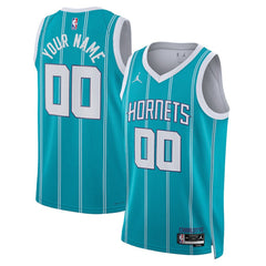 Charlotte Hornets Jordan Brand Unisex Swingman Custom Jersey Teal - Icon Edition discount