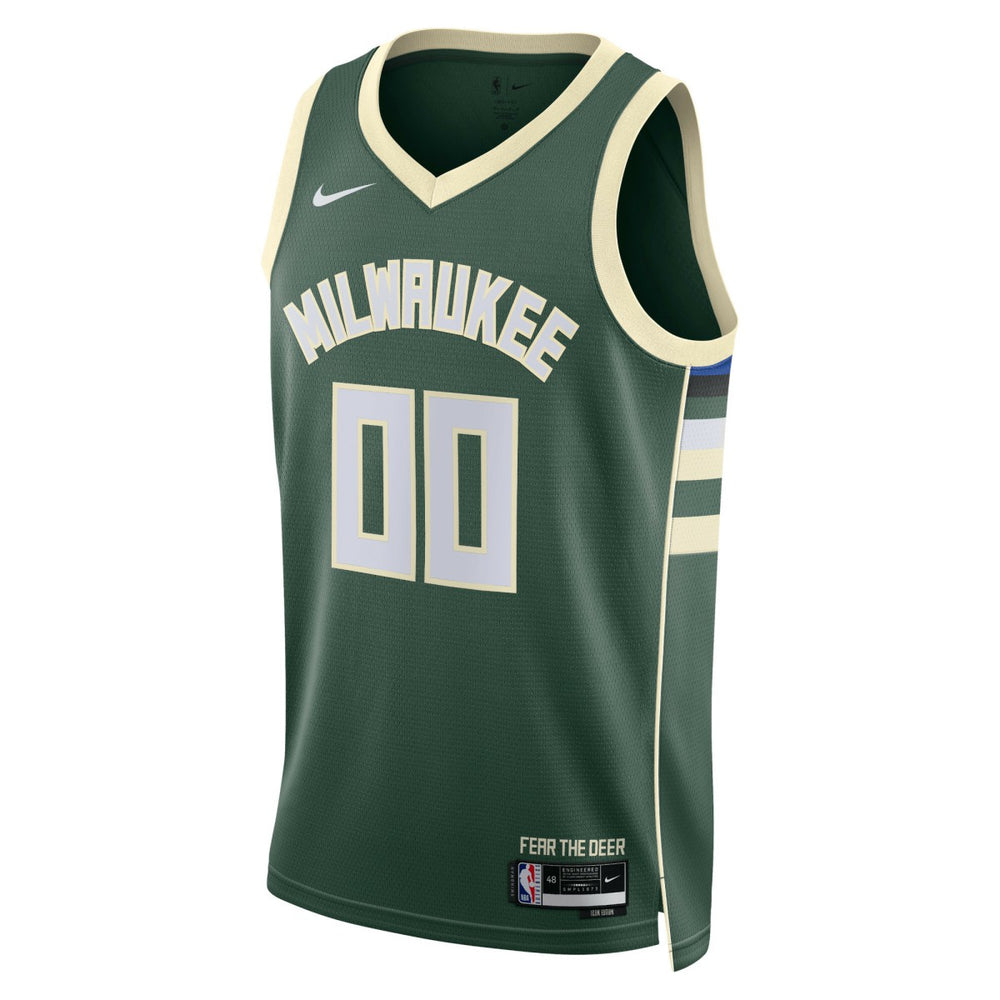 Milwaukee Bucks Unisex Swingman Custom Jersey Hunter Green - Icon Edition
