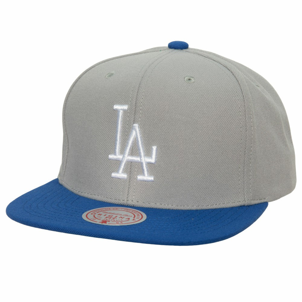 Los Angeles Dodgers Cooperstown Collection Away Snapback Hat Gray | Mitchell & Ness