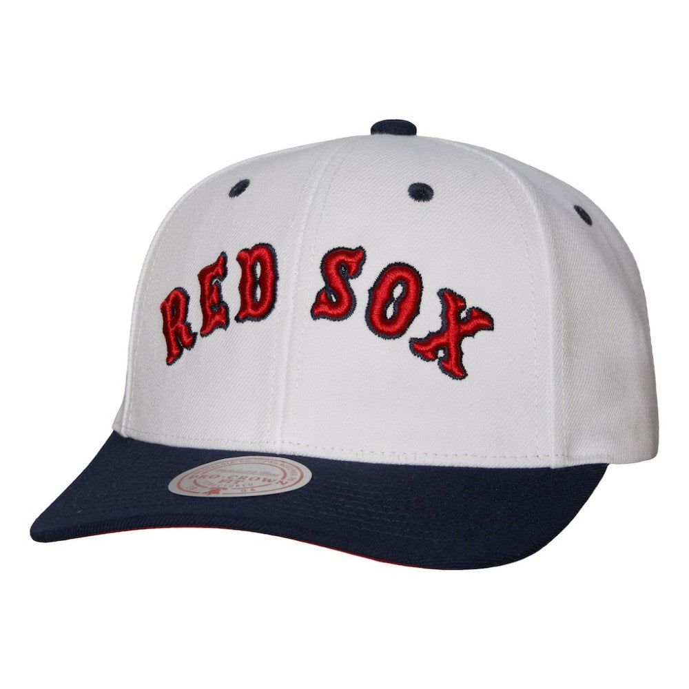 Boston Red Sox Cooperstown Collection Pro Crown Snapback Hat White | Mitchell & Ness