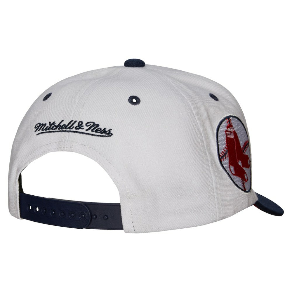 Boston Red Sox Cooperstown Collection Pro Crown Snapback Hat White | Mitchell & Ness