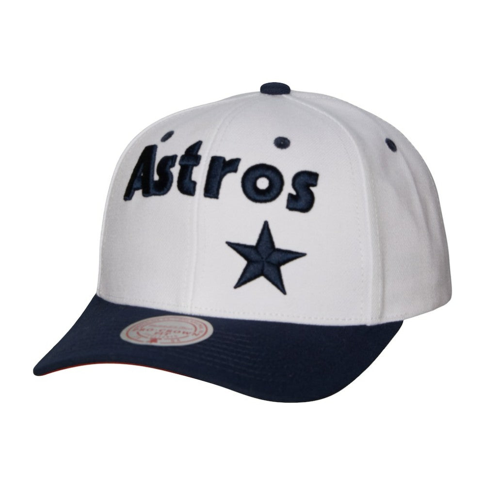 Houston Astros Cooperstown Collection Pro Crown Snapback Hat White | Mitchell & Ness