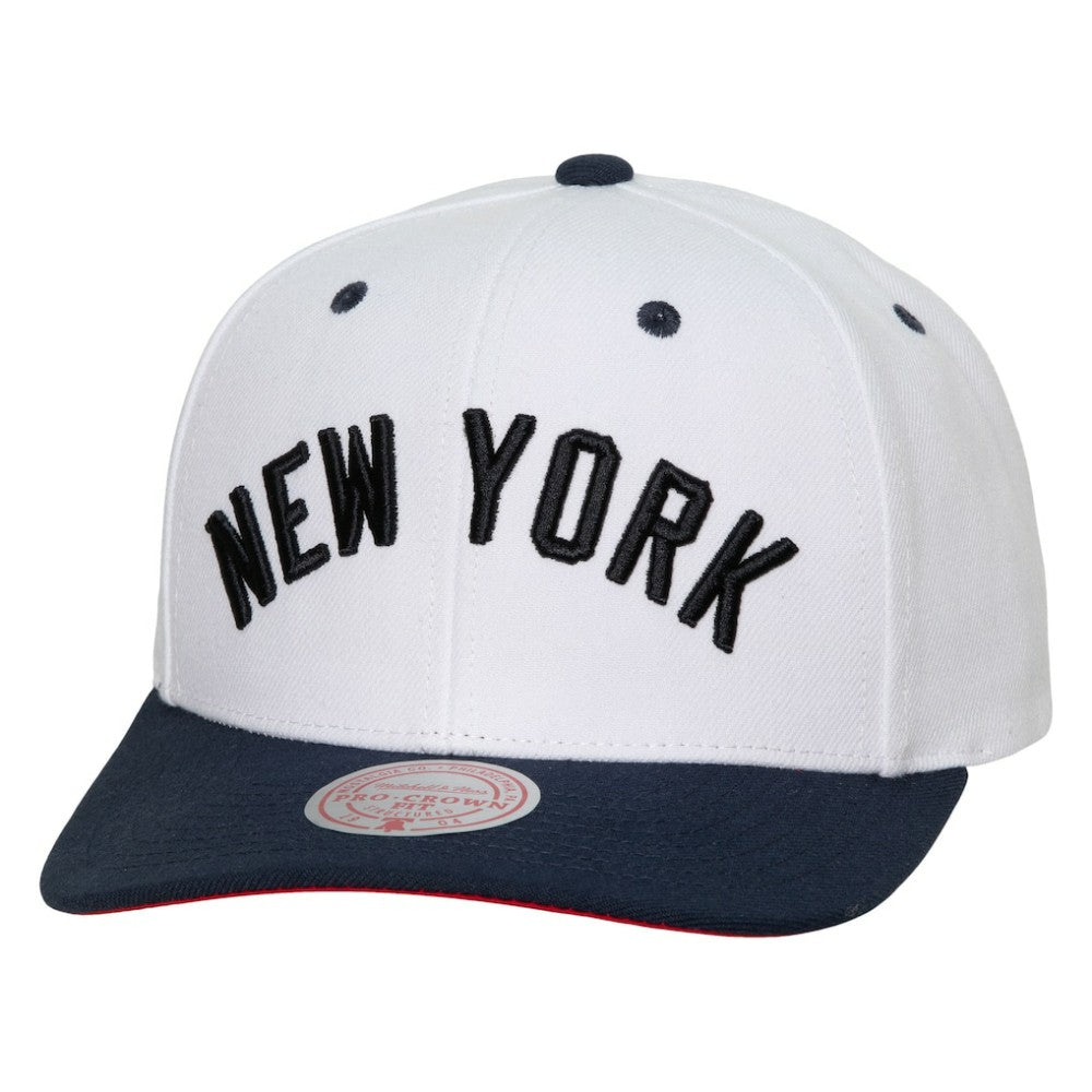 New York Yankees Cooperstown Collection Pro Crown Snapback Hat White | Mitchell & Ness