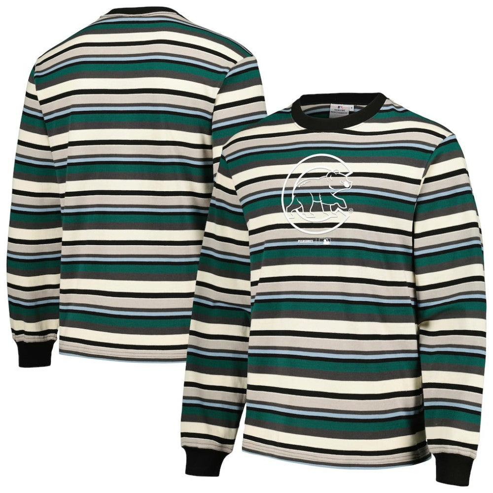 Chicago Cubs PLEASURES Ballpark Long Sleeve T-Shirt Cream/Green