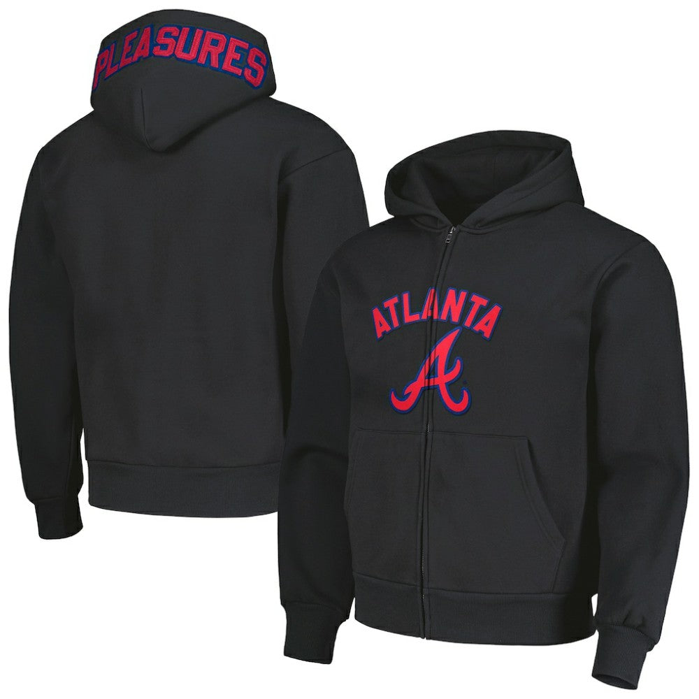 Atlanta Braves PLEASURES Opening Day Full-Zip Hoodie Black
