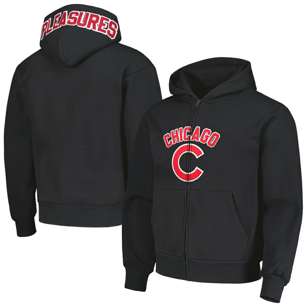 Chicago Cubs PLEASURES Opening Day Full-Zip Hoodie Black