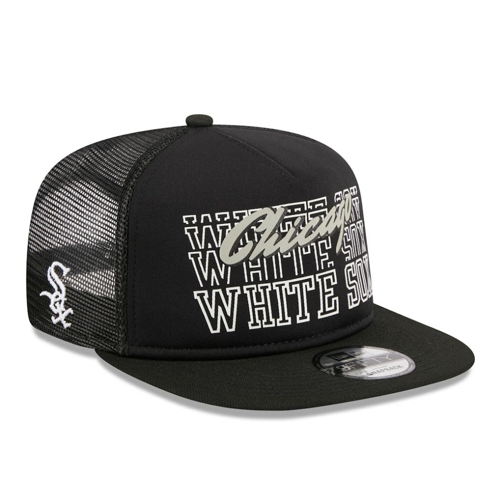 Chicago White Sox  Street Team A-Frame Trucker 9FIFTY Snapback Hat Black | New Era