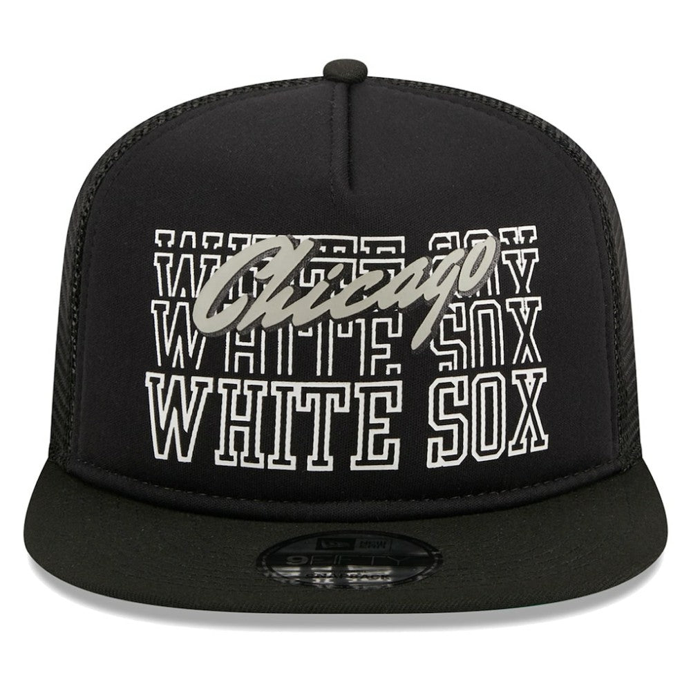 Chicago White Sox  Street Team A-Frame Trucker 9FIFTY Snapback Hat Black | New Era