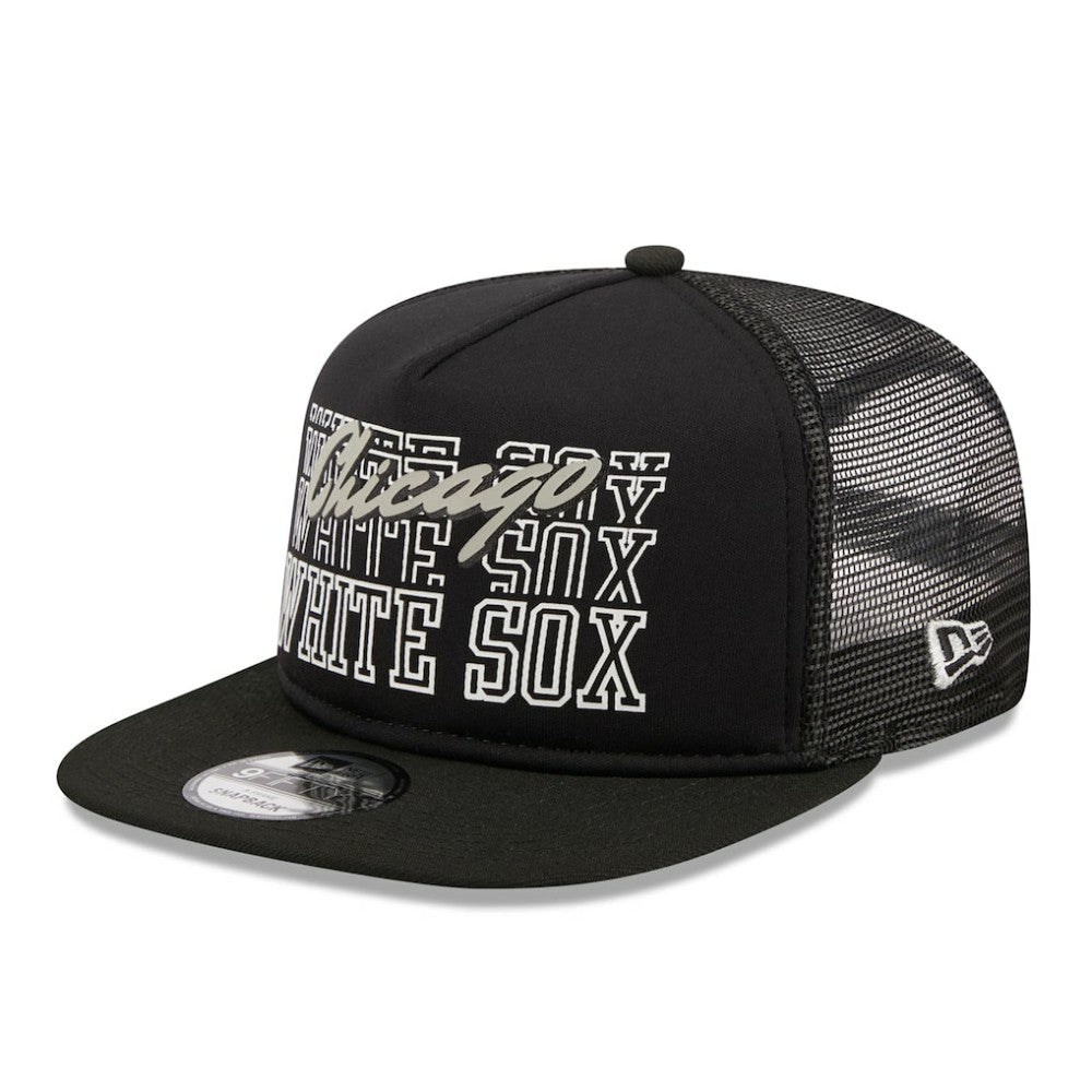 Chicago White Sox  Street Team A-Frame Trucker 9FIFTY Snapback Hat Black | New Era