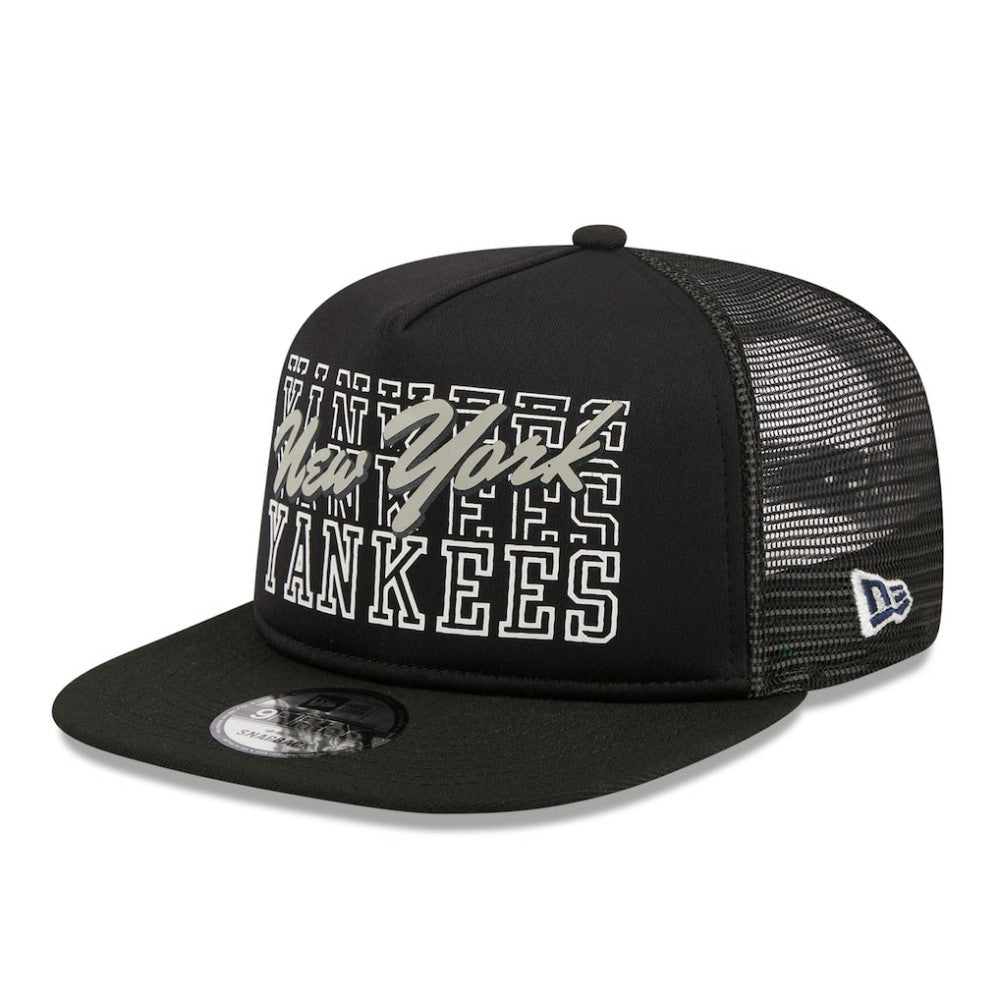 New York Yankees  Street Team A-Frame Trucker 9FIFTY Snapback Hat Black | New Era