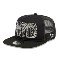 New York Yankees  Street Team A-Frame Trucker 9FIFTY Snapback Hat Black | New Era