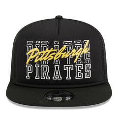 Pittsburgh Pirates  Street Team A-Frame Trucker 9FIFTY Snapback Hat Black | New Era