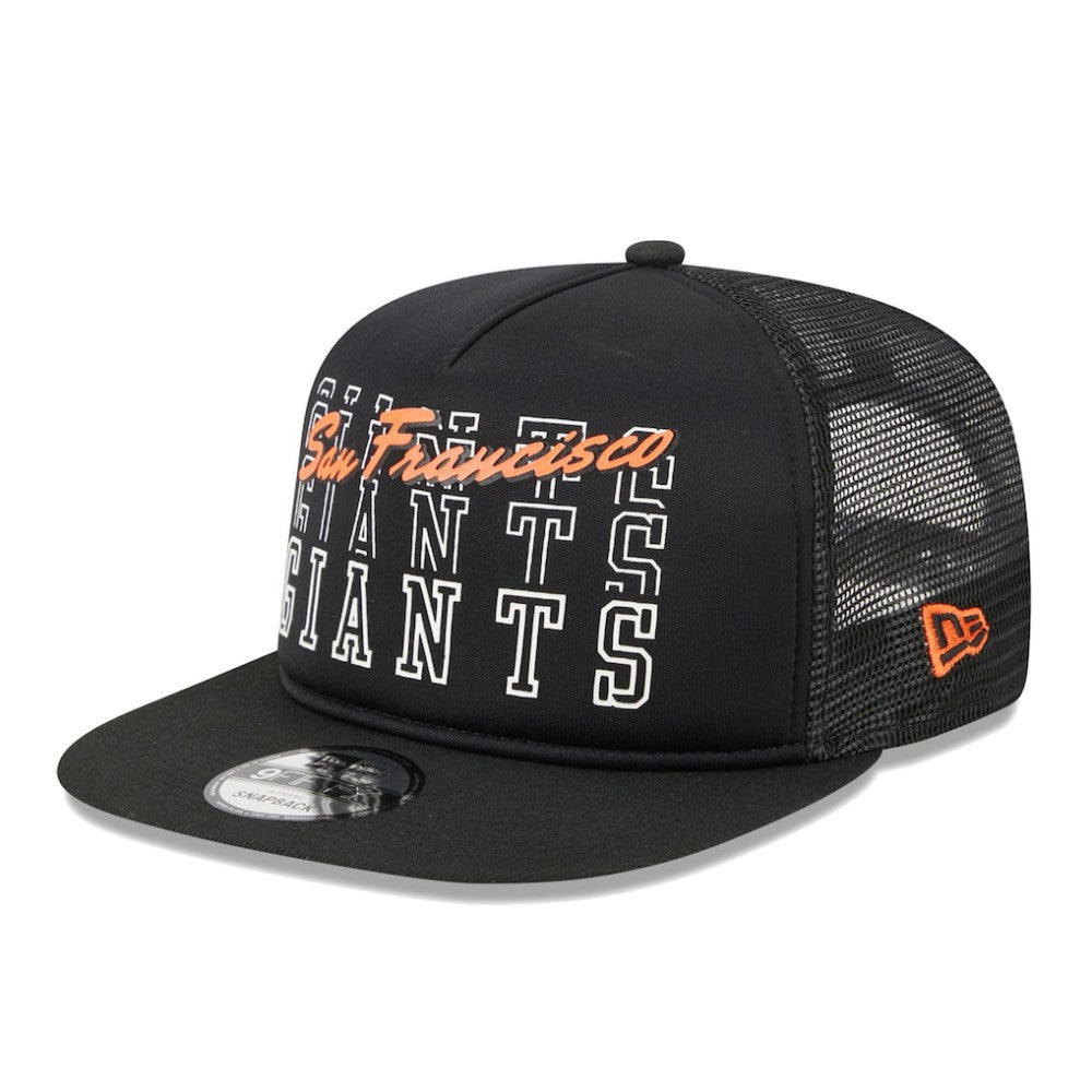 San Francisco Giants  Street Team A-Frame Trucker 9FIFTY Snapback Hat Black | New Era