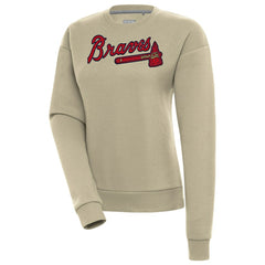 Atlanta Braves Antigua Women's Victory Pullover Sweatshirt Khaki