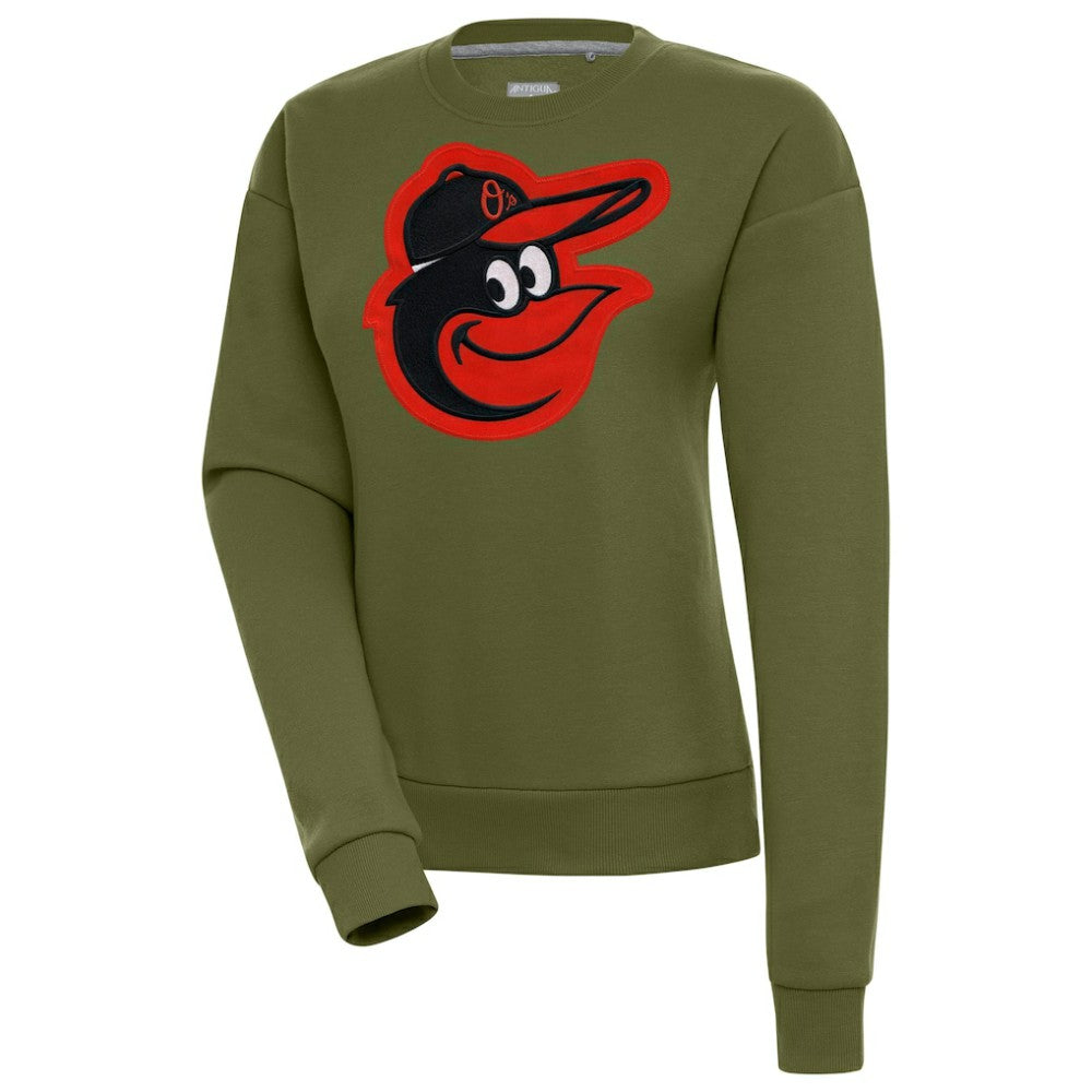 Baltimore Orioles Antigua Women's Victory Pullover Sweatshirt Olive