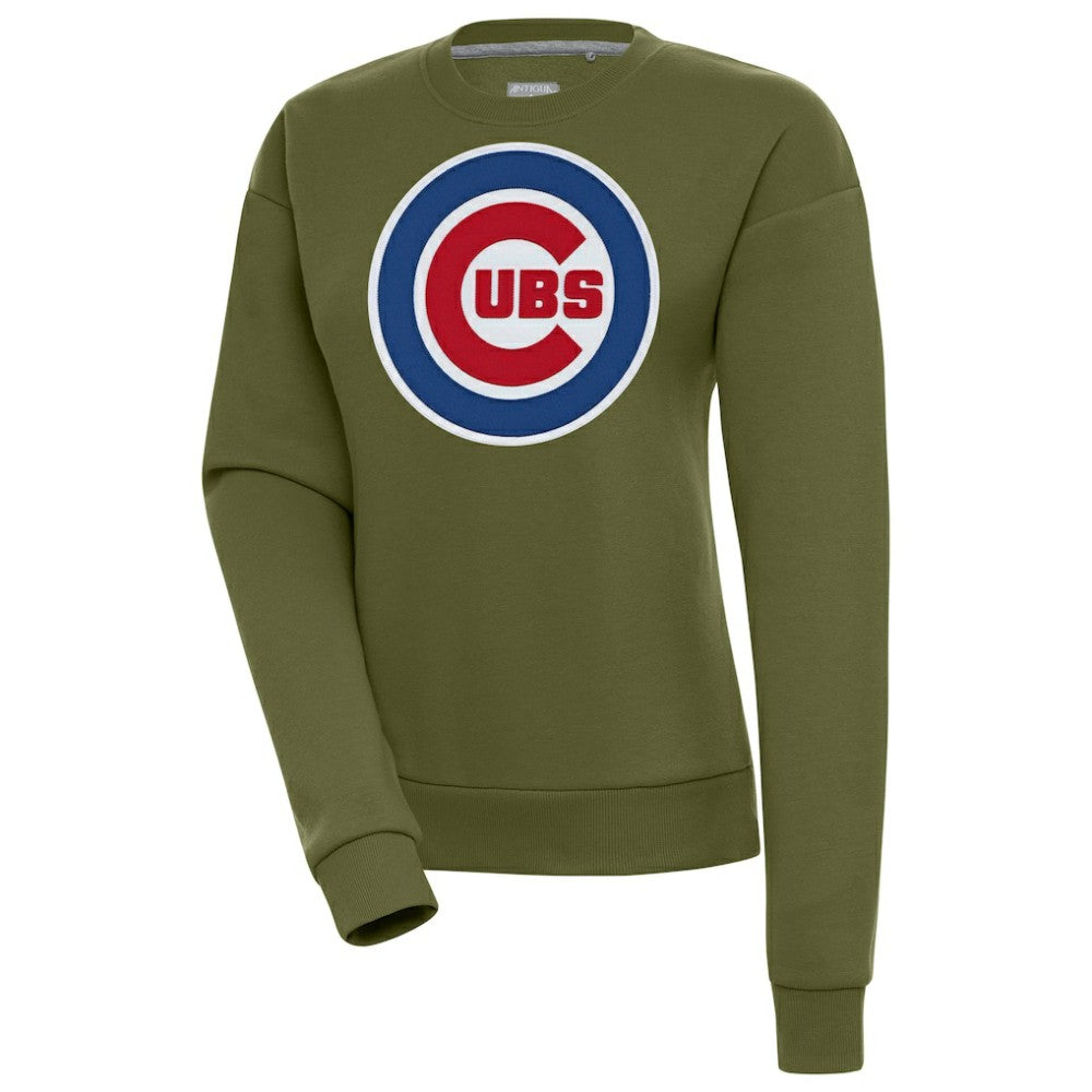Chicago Cubs Antigua Women's Victory Pullover Sweatshirt Olive