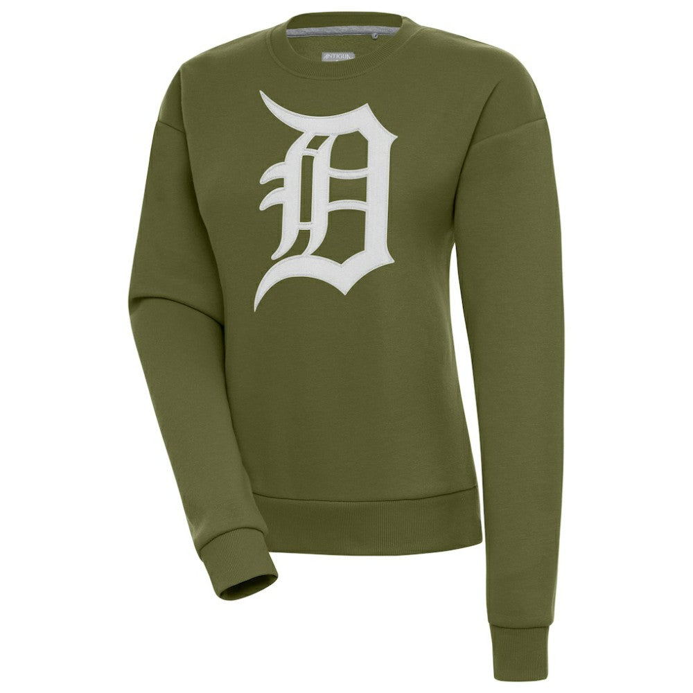 Detroit Tigers Antigua Women's Victory Pullover Sweatshirt Olive
