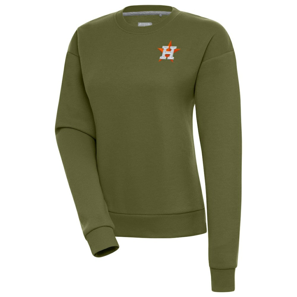 Houston Astros Antigua Women's Victory Pullover Sweatshirt Olive