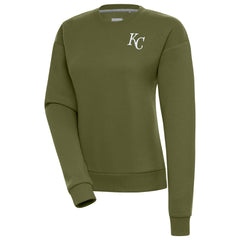 Kansas City Royals Antigua Women's Victory Pullover Sweatshirt Olive