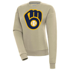 Milwaukee Brewers Antigua Women's Victory Pullover Sweatshirt Khaki