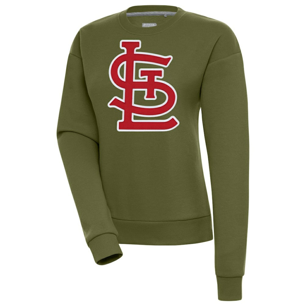 St. Louis Cardinals Antigua Women's Victory Pullover Sweatshirt Olive