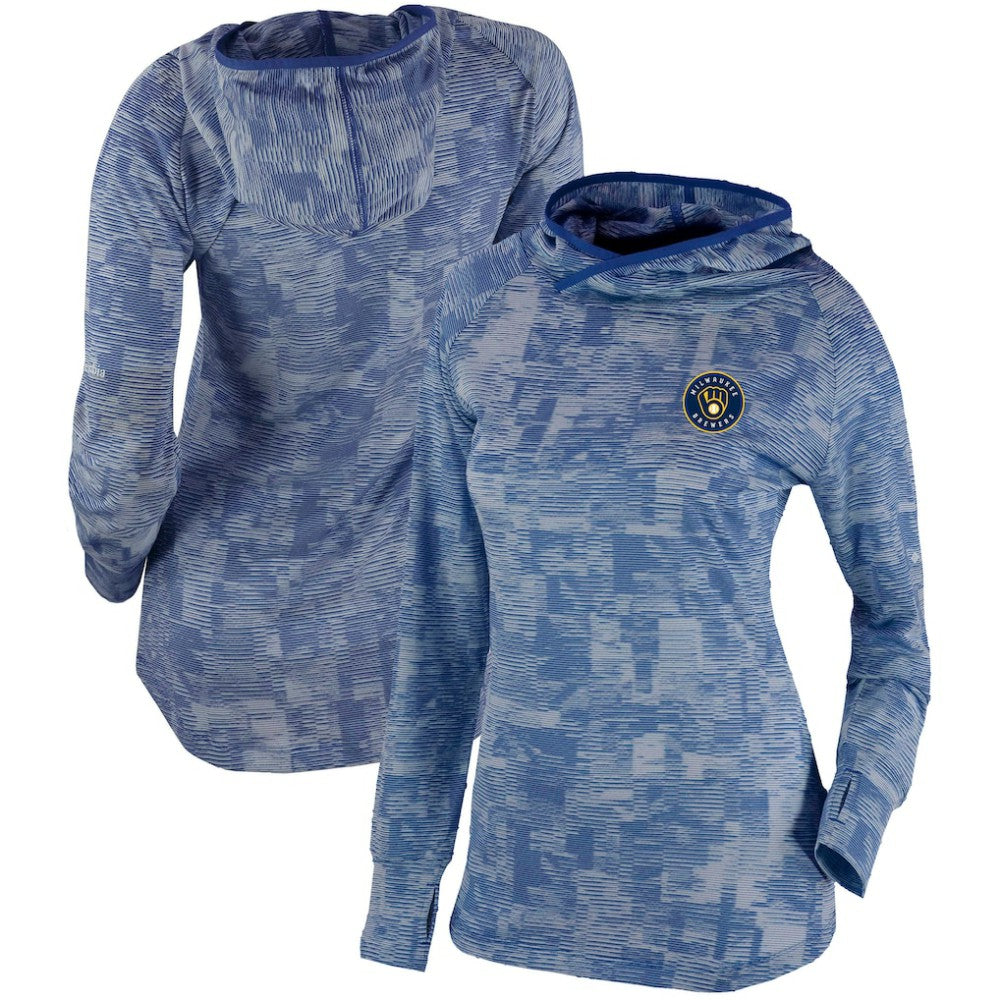Milwaukee Brewers Women's Omni-Wick Sunday Ball Pullover Hoodie Navy | Columbia