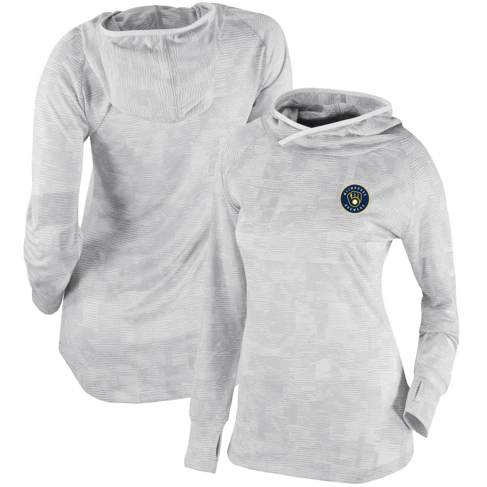 Milwaukee Brewers Women's Omni-Wick Sunday Ball Pullover Hoodie White | Columbia