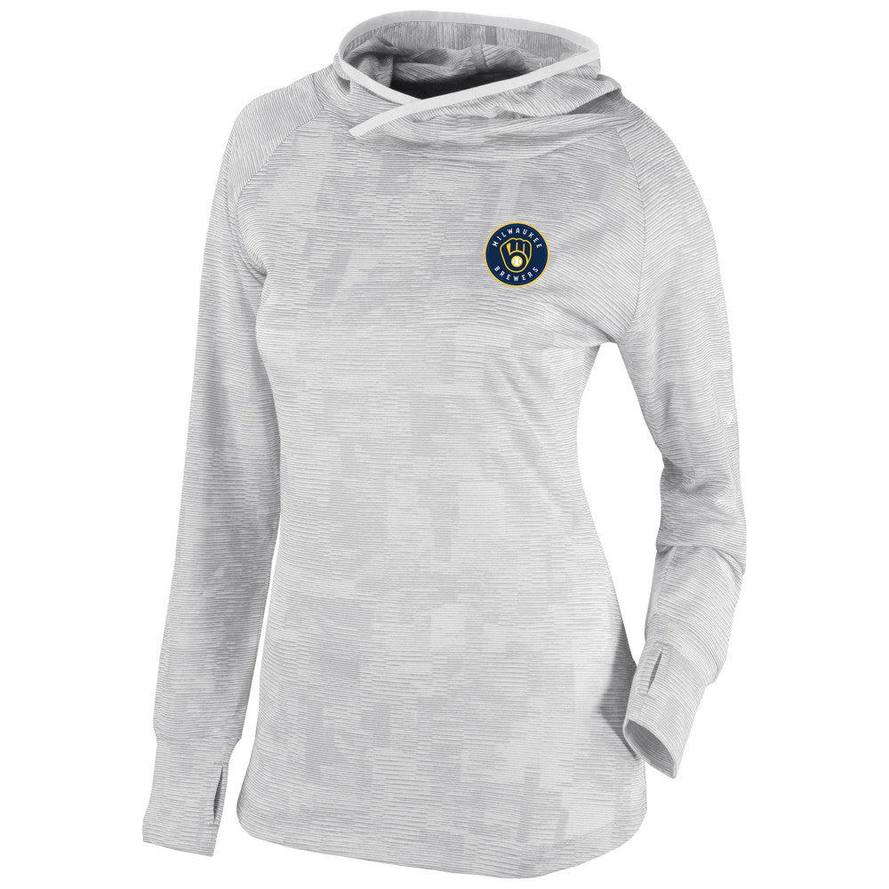 Milwaukee Brewers Women's Omni-Wick Sunday Ball Pullover Hoodie White | Columbia