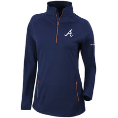 Atlanta Braves Women's Omni-Wick Outward Nine Quarter-Zip Pullover Top Navy | Columbia