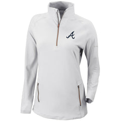 Atlanta Braves Women's Omni-Wick Outward Nine Quarter-Zip Pullover Top White | Columbia