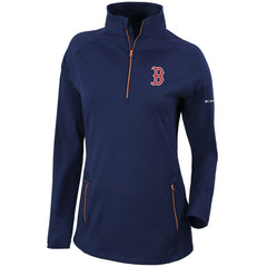 Boston Red Sox Women's Omni-Wick Outward Nine Quarter-Zip Pullover Top Navy | Columbia
