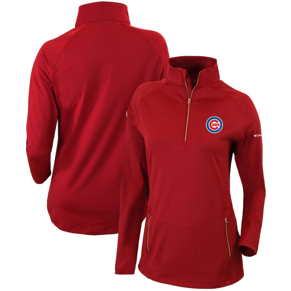 Chicago Cubs Women's Omni-Wick Outward Nine Quarter-Zip Pullover Top Red | Columbia