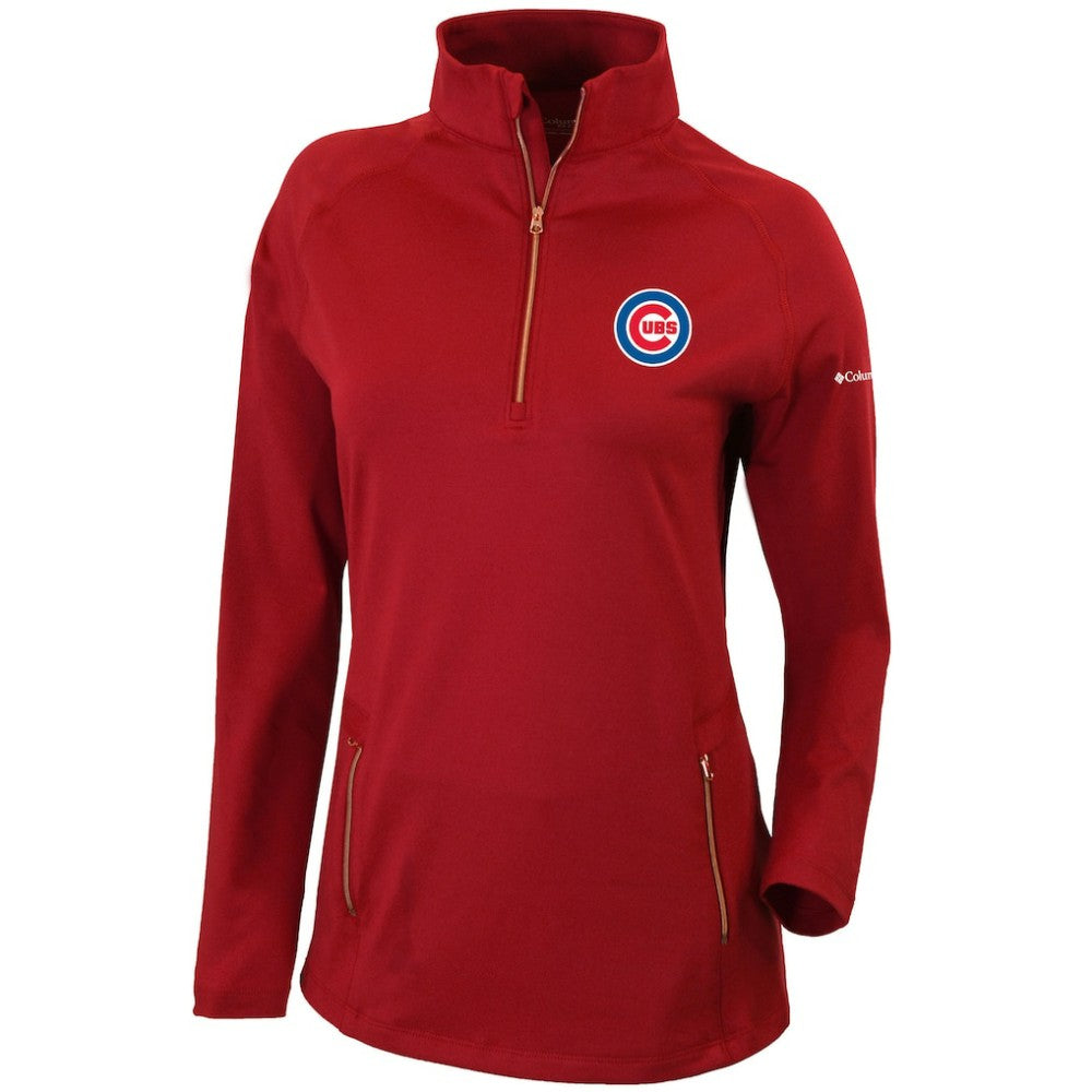 Chicago Cubs Women's Omni-Wick Outward Nine Quarter-Zip Pullover Top Red | Columbia