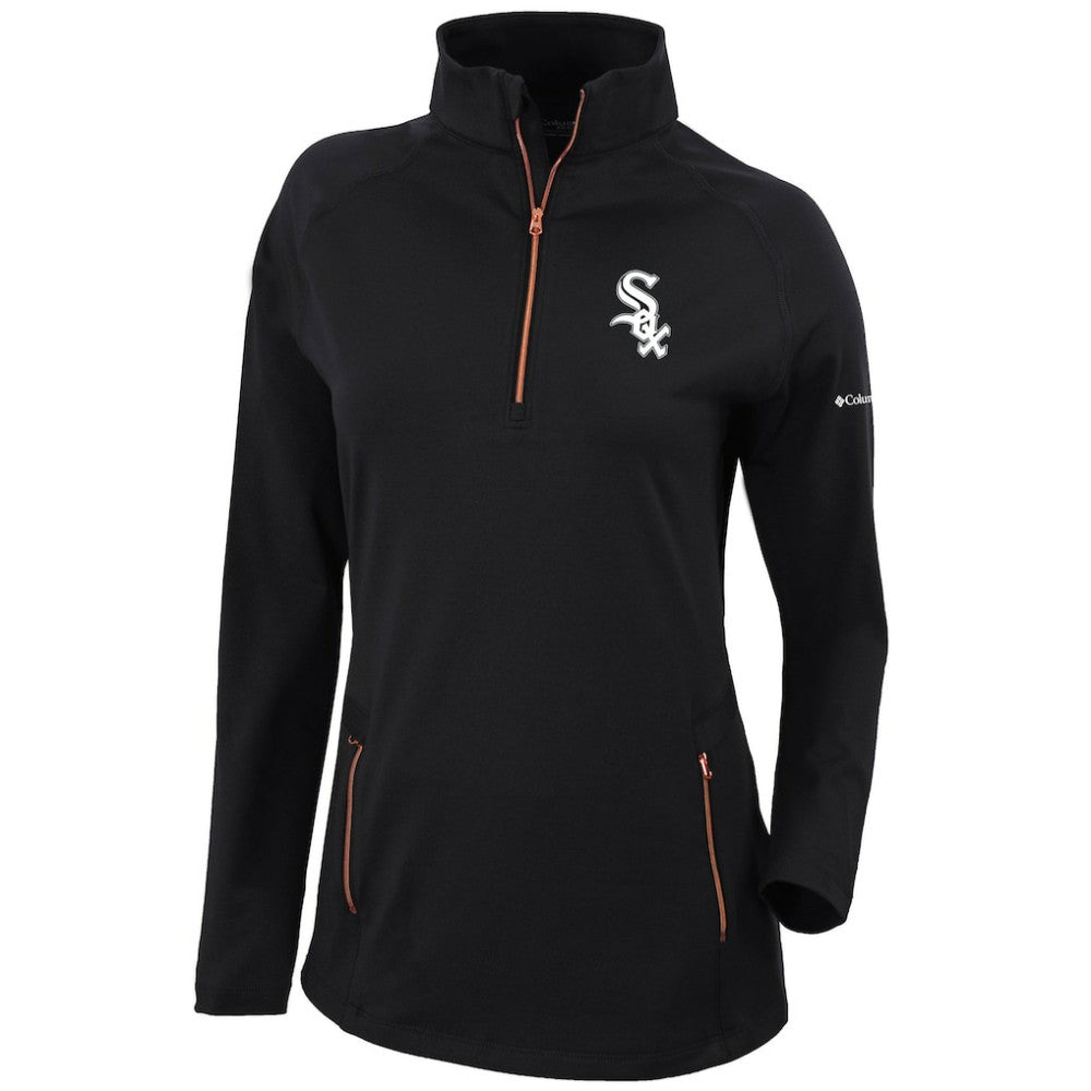 Chicago White Sox Women's Omni-Wick Outward Nine Quarter-Zip Pullover Top Black | Columbia