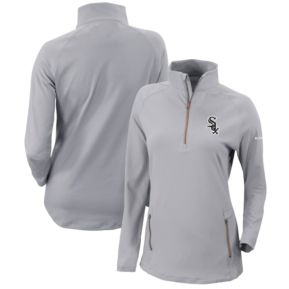 Chicago White Sox Women's Omni-Wick Outward Nine Quarter-Zip Pullover Top Gray | Columbia