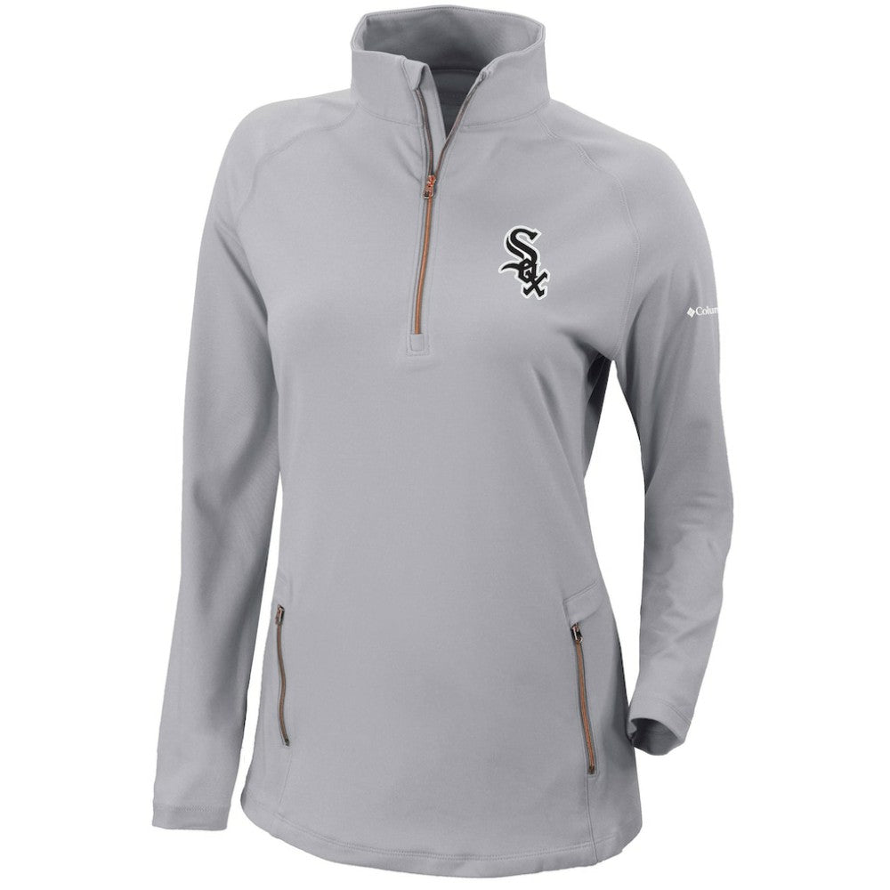 Chicago White Sox Women's Omni-Wick Outward Nine Quarter-Zip Pullover Top Gray | Columbia
