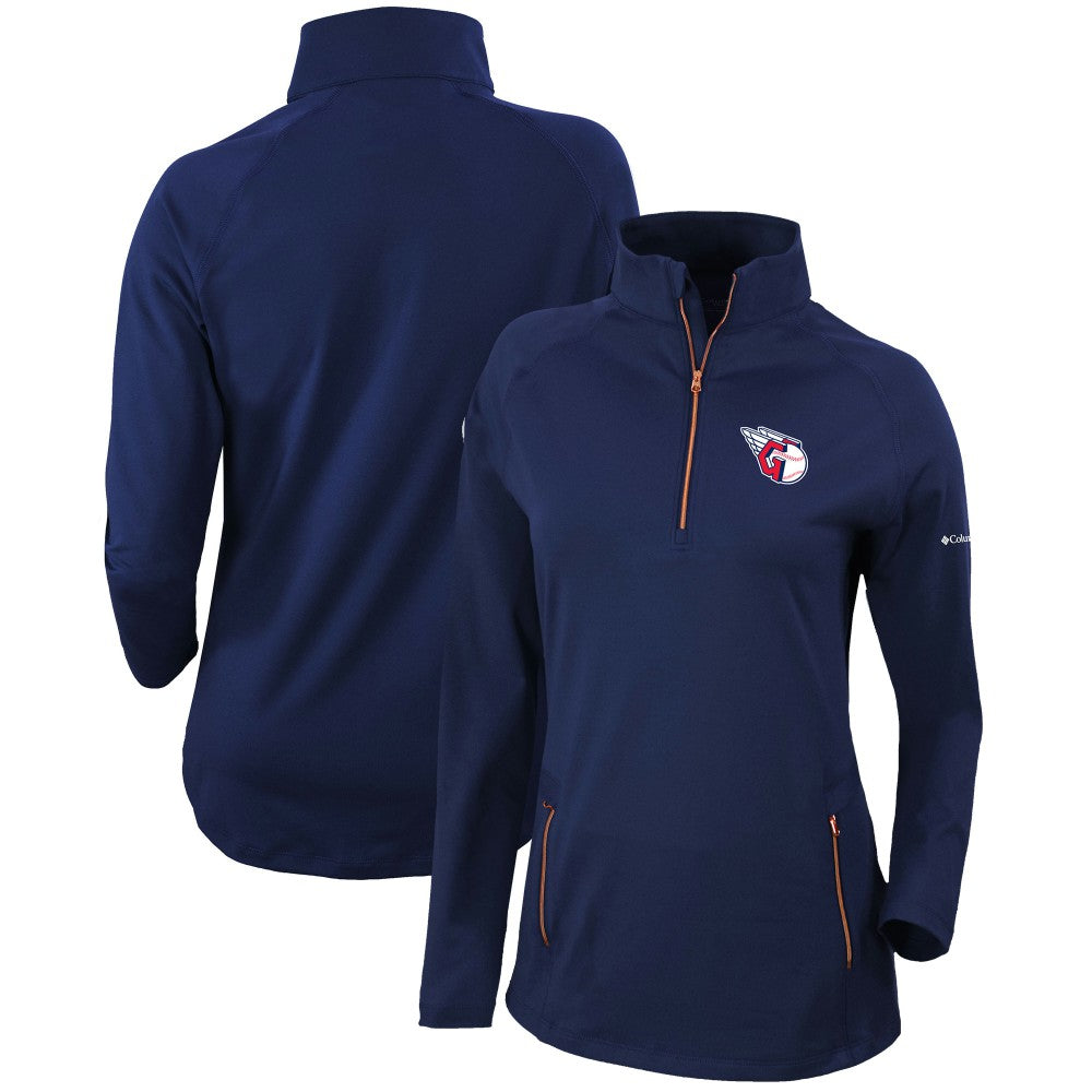 Cleveland Guardians Women's Omni-Wick Outward Nine Quarter-Zip Pullover Top Navy | Columbia
