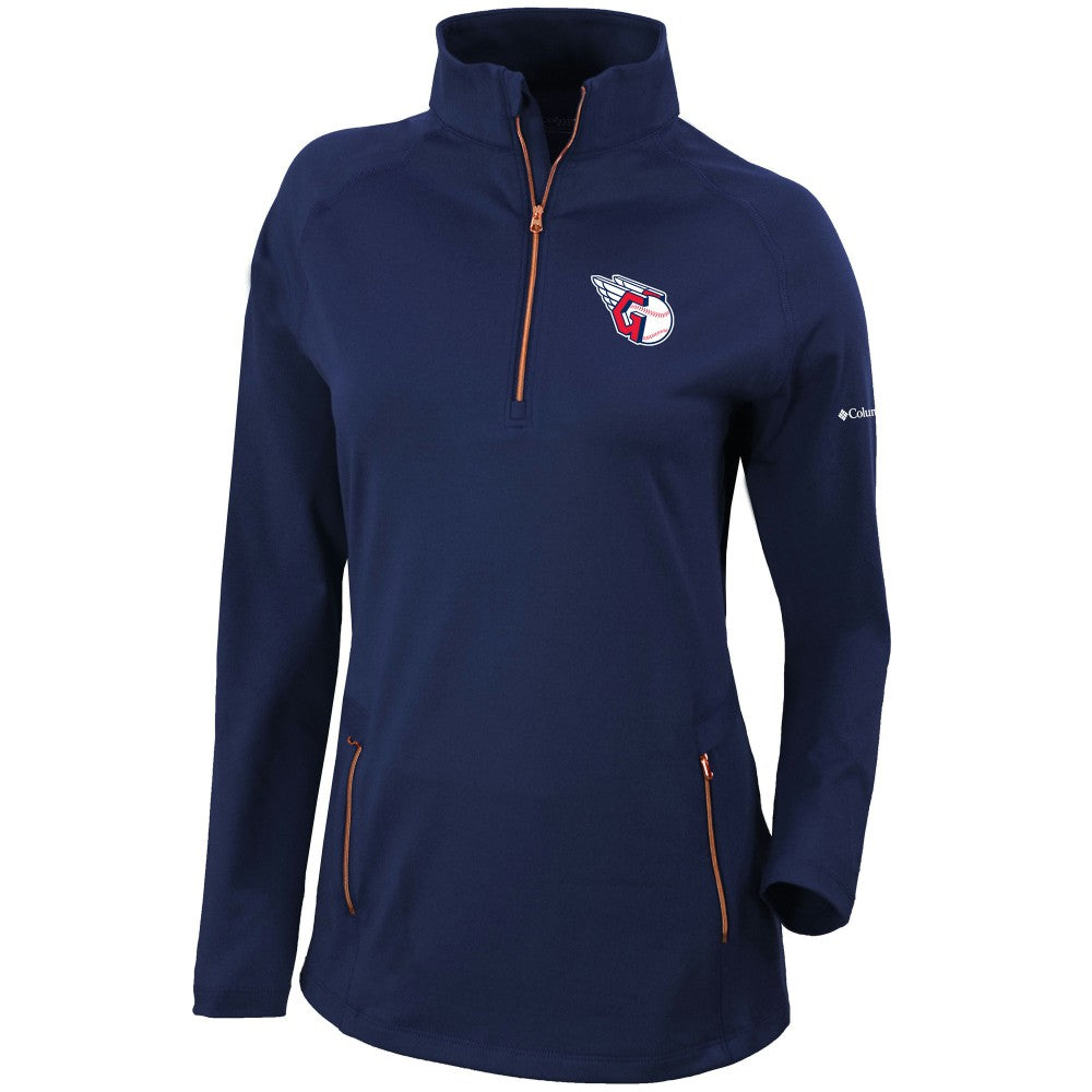 Cleveland Guardians Women's Omni-Wick Outward Nine Quarter-Zip Pullover Top Navy | Columbia