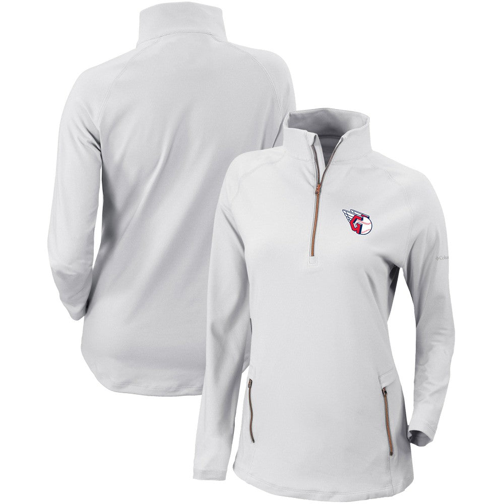 Cleveland Guardians Women's Omni-Wick Outward Nine Quarter-Zip Pullover Top White | Columbia