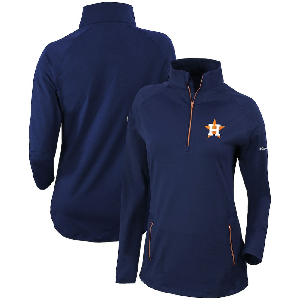 Houston Astros Women's Omni-Wick Outward Nine Quarter-Zip Pullover Top Navy | Columbia