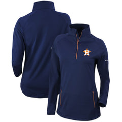 Houston Astros Women's Omni-Wick Outward Nine Quarter-Zip Pullover Top Navy | Columbia