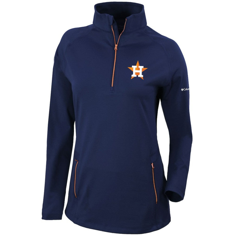 Houston Astros Women's Omni-Wick Outward Nine Quarter-Zip Pullover Top Navy | Columbia