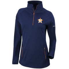Houston Astros Women's Omni-Wick Outward Nine Quarter-Zip Pullover Top Navy | Columbia