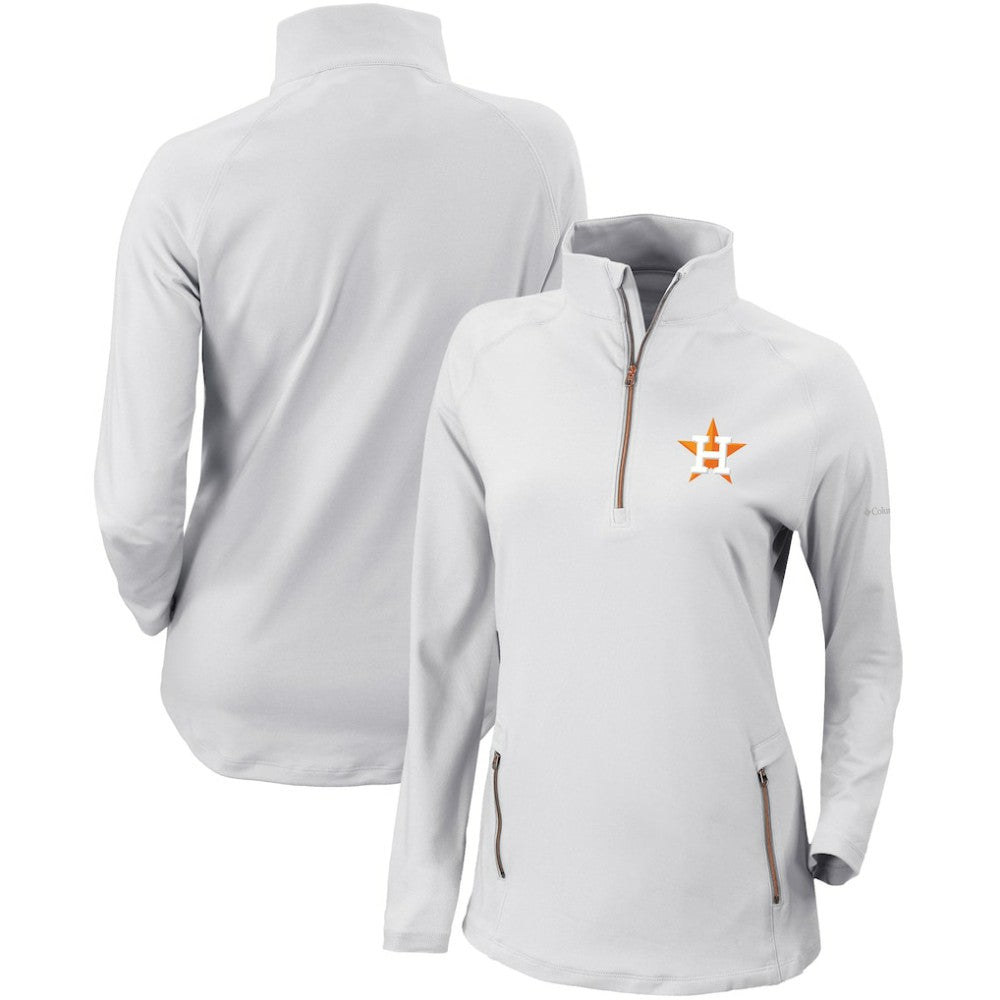 Houston Astros Women's Omni-Wick Outward Nine Quarter-Zip Pullover Top White | Columbia