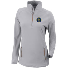 Milwaukee Brewers Women's Omni-Wick Outward Nine Quarter-Zip Pullover Top Gray | Columbia