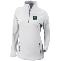 Milwaukee Brewers Women's Omni-Wick Outward Nine Quarter-Zip Pullover Top White | Columbia