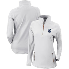 New York Yankees Women's Omni-Wick Outward Nine Quarter-Zip Pullover Top White | Columbia