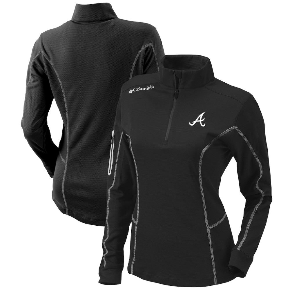 Atlanta Braves Women's Omni-Wick Shotgun Quarter-Zip Pullover Top Black | Columbia